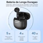 Fone de Ouvido Bluetooth 5.4 AURAFIT, headphone Verdadeiramente Sem Fio, | Até 40 Horas de Bateria, Ultraleves e com Design Ergonômico,preto - Imagem 3