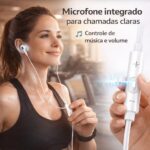 Fone de Ouvido Intra-auricular (in-ear) com Fio Cabo Tipo C com Microfone e Controle de Som – Som de Qualidade, Conexão Direta Tipo C, Compatível com varios celulares - Imagem 5