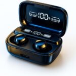 Fone Bluetooth M10 TWS 5.1 – Som Potente, Display LED, Estojo Power Bank, Toque Sensível, À Prova de Suor, Compatível com Android e iPhone – Preto