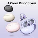 Fone de ouvido sem fio J235 com clipe, Bluetooth 5.3, tela sensível ao toque inteligente e assistente de IA, Indicador de bateria,Carregamento tipo C, gancho ajustável (cinza espacial) - Imagem 3