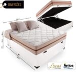 Cama Box Com Baú Viúva + Colchão De Molas Ensacadas - Anjos - Classic 22x188x128cm - Imagem 2