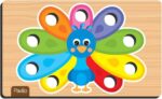 Nig Brinquedos Jogo Educativo Madeira Crescer Pega Pompom - Imagem 6
