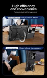Capa para Motorola Moto Edge 50 Pro Capinha à prova de choque - com protetor de tela, suporte para anel - Imagem 4
