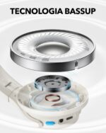 soundcore Q11i da Anker Fone De Ouvido Bluetooth 5.3, Fone Gamer, Headphone Bluetooth Over-Ear, Graves Profundos, 60H Autonomia, Hi-Res Áudio, Almofadas Removíveis, Conexão Multiponto, Branco - Imagem 3