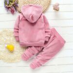Conjunto de roupas macias e quentes para bebês meninas outono inverno + calça de veludo, 2 peças - Imagem 3