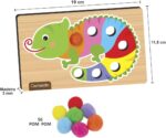 Nig Brinquedos Jogo Educativo Madeira Crescer Pega Pompom - Imagem 3
