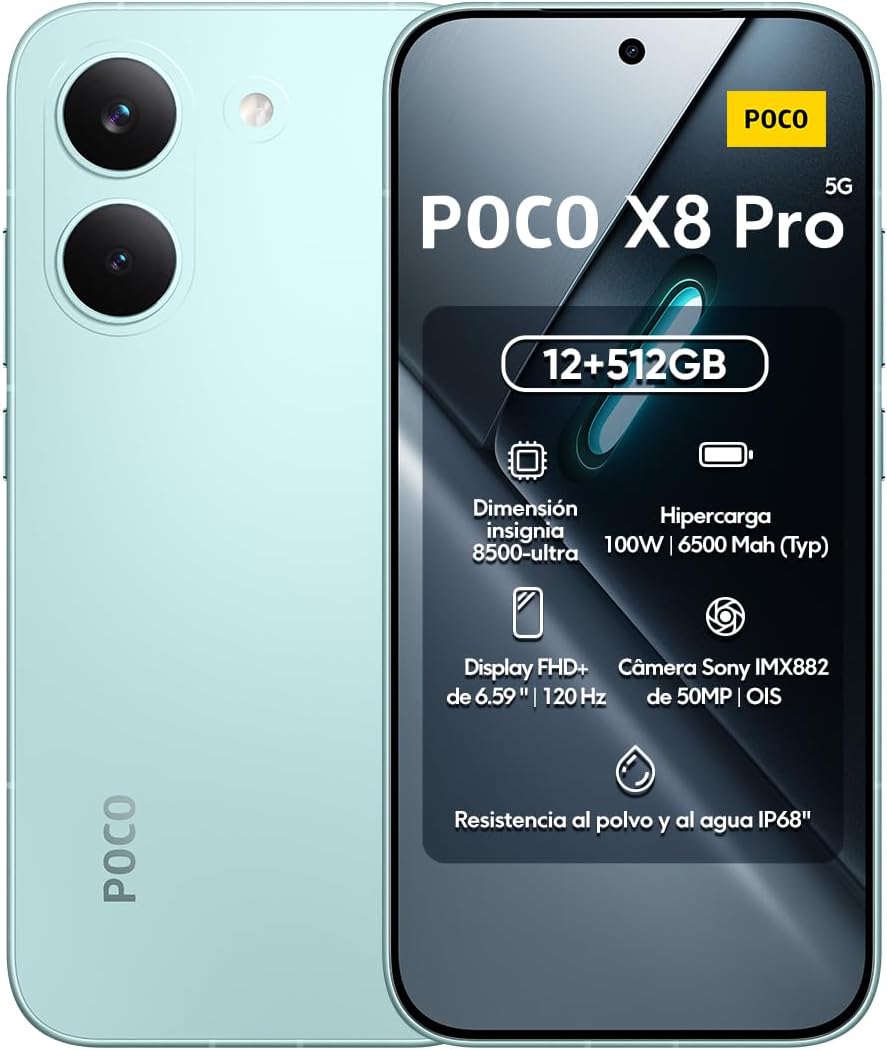 61osdTSUflL._AC_SL1200_.jpg Smartphone Xiaomi Poco X8 Pro 512GB / 12GB Ram (Verde) | MediaTek Dimensity 8500 Ultra - Imagem 1