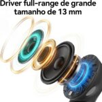 Fone de Ouvido Bluetooth 5.4 AURAFIT, headphone Verdadeiramente Sem Fio, | Até 40 Horas de Bateria, Ultraleves e com Design Ergonômico,preto - Imagem 6