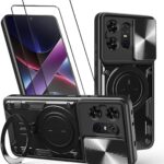 Capa para Motorola Moto Edge 50 Pro Capinha à prova de choque - com protetor de tela, suporte para anel