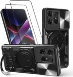 Capa para Motorola Moto Edge 50 Pro Capinha à prova de choque - com protetor de tela, suporte para anel