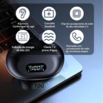 Fone de Ouvido Condução Ossea Bluetooth 5.3, Estéreo Hi-Fi, Longa Autonomia, Estojo com Display LED, Controle por Toque, Fone Esportivo Abertos com Clip para Corrida, Atividades ao ar livre - Imagem 5