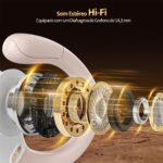 Fones de Ouvido Bluetooth Sem Fio, 80h de Bateria, Esportivos com Gancho, IPX5 à Prova d'Água, Graves Potentes, Cancelamento de Ruído, Compatível com iOS, Android e Bluetooth 5.3 (Ouro Rosa) - Imagem 3