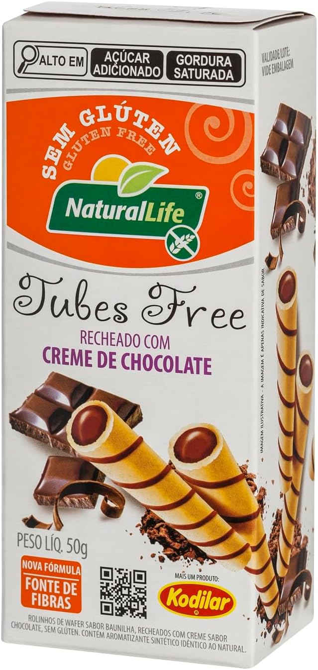 71CN9vL6HyL._AC_SL1436_.jpg Tubes Free Natural Life - Recheado com Creme de Chocolate - Sem Glúten - 50g - Imagem 1