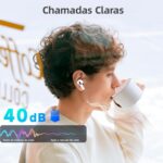 Fones de ouvido Bluetooth 5.3 sem fio, bateria com duração de 40 horas, carregamento USB-C, classificação de resistência à água IPX6, microfone embutido, compatíveis com Android e iOS J201 - Imagem 4