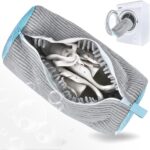 Saco para Lavar Tênis em Máquina de Lavar Roupa, Cinza com Detalhes Azuis, Proteção para Calçados