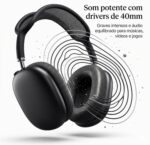 Fone de Ouvido Bluetooth 6.0, Over Ear com Redução de Ruído, Drivers 40mm, Microfone para Chamadas, Bateria até 90h, Entrada P2 e Cartão de Memória, Headphone Sem Fio - Premium - Imagem 5