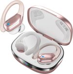Fones de Ouvido Bluetooth Sem Fio, 80h de Bateria, Esportivos com Gancho, IPX5 à Prova d'Água, Graves Potentes, Cancelamento de Ruído, Compatível com iOS, Android e Bluetooth 5.3 (Ouro Rosa) - Imagem 8