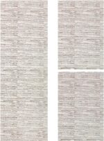 Tapete Kit de Cozinha Antiderrapante 3 Peças Mesclado Geométrico Conjunto Passadeira 1,30m x 45cm Capacho 65cm x 45cm Jogo Artesanal Cru Caramelo Preto (Riscato Caramelo) - Imagem 7