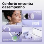 Fone de ouvido sem fio J235 com clipe, Bluetooth 5.3, tela sensível ao toque inteligente e assistente de IA, Indicador de bateria,Carregamento tipo C, gancho ajustável (cinza espacial) - Imagem 5