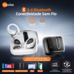 Basike Fone de Ouvido Sem Fio Esportivo BLuetooth 5.3 TWS，Tela LED Dupla, 3 Tamanhos Tampões Ouvido Intercambiáveis, Suporta chamadas de voz, adequadas para Android e IOS (Preto) - Imagem 4