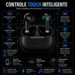 Fone de Ouvido Bluetooth 5.4 TWS Com Cancelamento de Ruído, IPX4 à Prova d’Água e Microfone – Ideal para Treino, Corrida e Trabalho (iOS/Android) - Imagem 5