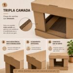 Casa para Gato com 2 Arranhadores e Rampa – Toca 2 em 1 Modelo Kubo com Almofada - Imagem 6