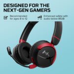 Headset Sem fio Kids HyperX Cloud Mini- Bluetooth com Bateria de até 25 Horas, Áudio até 85 dB Microfone Dobrável com Função Girar para Silenciar, Drivers de 30 mm, Preto (7G8F1AA) - Imagem 2