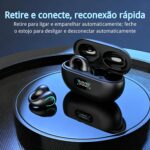 Fone de Ouvido Condução Ossea Bluetooth 5.3, Estéreo Hi-Fi, Longa Autonomia, Estojo com Display LED, Controle por Toque, Fone Esportivo Abertos com Clip para Corrida, Atividades ao ar livre - Imagem 6