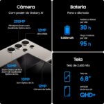 Smartphone Samsung Galaxy S24 Ultra, Galaxy AI, Selfie de 12MP, Tela de 6.8" 1-120Hz, 256GB, 12GB RAM - Titânio Cinza (Seminovo) - Imagem 4