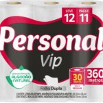 Personal VIP - Papel Higiênico, Folha Dupla, 12 unidades (Embalagem pode variar)
