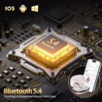 Fones de Ouvido Bluetooth Sem Fio, 80h de Bateria, Esportivos com Gancho, IPX5 à Prova d'Água, Graves Potentes, Cancelamento de Ruído, Compatível com iOS, Android e Bluetooth 5.3 (Ouro Rosa) - Imagem 4