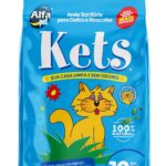 Areia Sanitária com Granulometria Tradicional, Pacote de 12kg, Linha Kets, Alfapet.