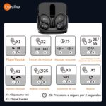 Basike Fone de Ouvido Sem Fio Esportivo BLuetooth 5.3 TWS，Tela LED Dupla, 3 Tamanhos Tampões Ouvido Intercambiáveis, Suporta chamadas de voz, adequadas para Android e IOS (Preto) - Imagem 8
