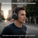 Fone de Ouvido Bluetooth 6.0, Over Ear com Redução de Ruído, Drivers 40mm, Microfone para Chamadas, Bateria até 90h, Entrada P2 e Cartão de Memória, Headphone Sem Fio - Premium - Imagem 6