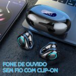 Fone de Ouvido Condução Ossea Bluetooth 5.3, Estéreo Hi-Fi, Longa Autonomia, Estojo com Display LED, Controle por Toque, Fone Esportivo Abertos com Clip para Corrida, Atividades ao ar livre - Imagem 9