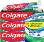 Creme Dental Colgate Tripla Ação Menta Original 90g 6 unidades