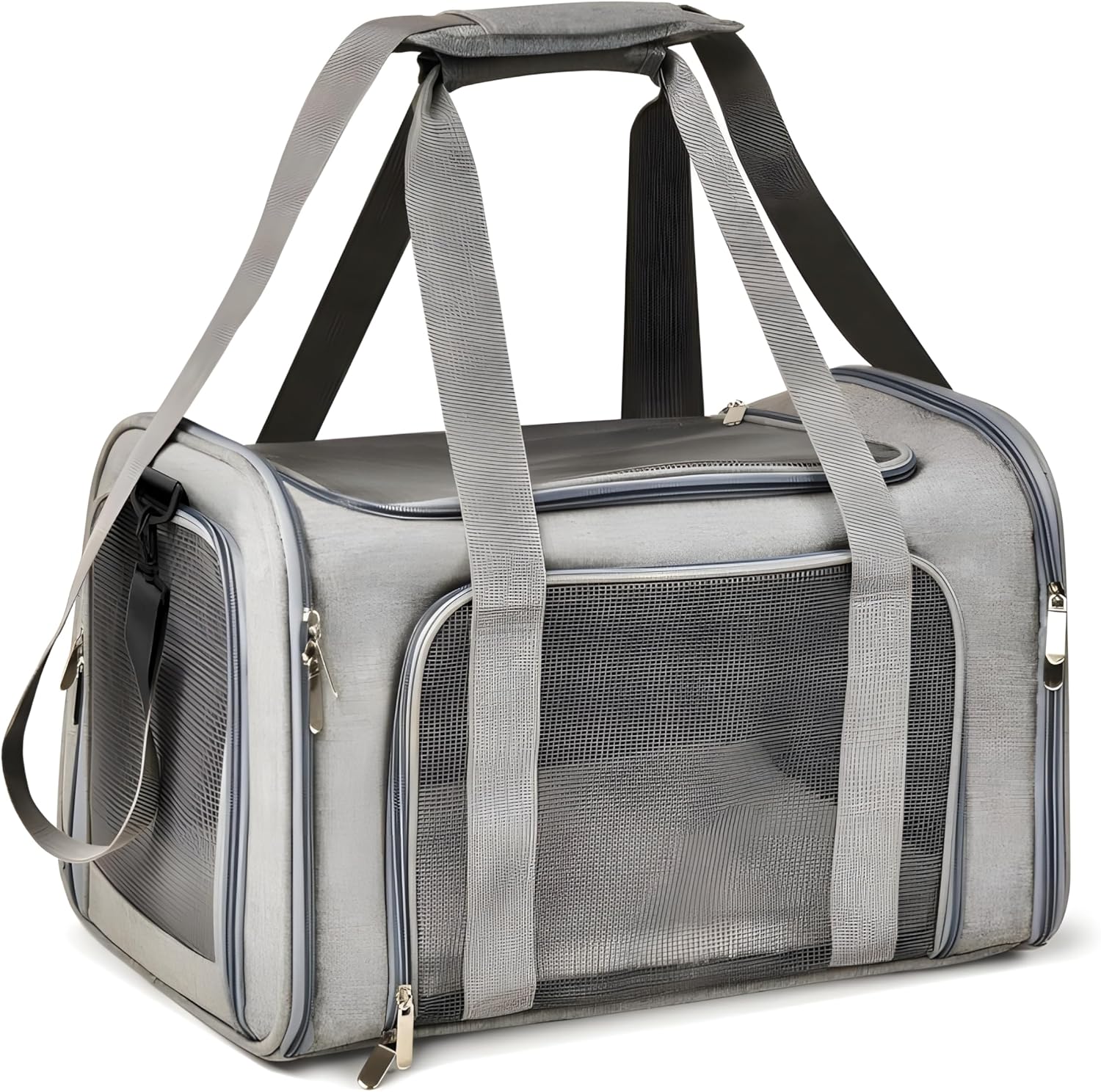 91-NvQN39L._AC_SL1500_.jpg Bolsa de Transporte para Pets, Tamanho Médio 40x25x25cm, para Cães e Gatos até 8kg, Dobrável, Ventilada, Impermeável - Imagem 1