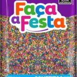 Faça a Festa – Granulado Colorido 500g | Crocante e Sabor Baunilha | Ideal para Decoração e Cobertura de Doces, Bolos e Sobremesas