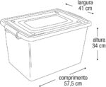 Arqplast - Organizadora 56L Com Tampa Preta Trava Prata Arqplast 25793 - Imagem 5