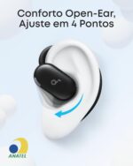 soundcore V20i da Anker, Fone de Ouvido Bluetooth 5.4 aberto e esportivo, Luzes Led com sincronização de música, Ganchos ajustáveis, Ultraconfortáveis, Encaixe perfeito, IP55, 36H de reprodução, Preto | Open-Ear, Luzes Led Sincronização Música, Ganchos Ajustáveis, Ultraconfortáveis, IP55, Encaixe Perfeito, OWS - Imagem 2