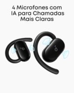 soundcore V20i da Anker, Fone de Ouvido Bluetooth 5.4 aberto e esportivo, Luzes Led com sincronização de música, Ganchos ajustáveis, Ultraconfortáveis, Encaixe perfeito, IP55, 36H de reprodução, Preto | Open-Ear, Luzes Led Sincronização Música, Ganchos Ajustáveis, Ultraconfortáveis, IP55, Encaixe Perfeito, OWS - Imagem 8