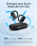 soundcore V20i da Anker, Fone de Ouvido Bluetooth 5.4 aberto e esportivo, Luzes Led com sincronização de música, Ganchos ajustáveis, Ultraconfortáveis, Encaixe perfeito, IP55, 36H de reprodução, Preto | Open-Ear, Luzes Led Sincronização Música, Ganchos Ajustáveis, Ultraconfortáveis, IP55, Encaixe Perfeito, OWS - Imagem 6