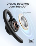 soundcore V20i da Anker, Fone de Ouvido Bluetooth 5.4 aberto e esportivo, Luzes Led com sincronização de música, Ganchos ajustáveis, Ultraconfortáveis, Encaixe perfeito, IP55, 36H de reprodução, Preto | Open-Ear, Luzes Led Sincronização Música, Ganchos Ajustáveis, Ultraconfortáveis, IP55, Encaixe Perfeito, OWS - Imagem 7
